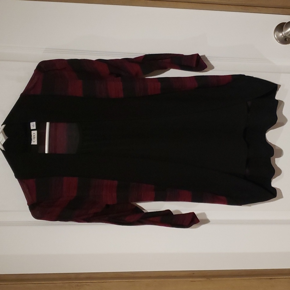 Small women's Cato cardigan with built in blouse 3/4 sleeve